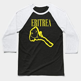 Vibrant Eritrea Africa x Eyes Happy Face: Unleash Your 90s Grunge Spirit! Smiling Squiggly Mouth Dazed Smiley Face Baseball T-Shirt